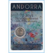 Andorra 2018 Cartera Oficial Coin Card Moneda 2 € conm Derechos Humanos 