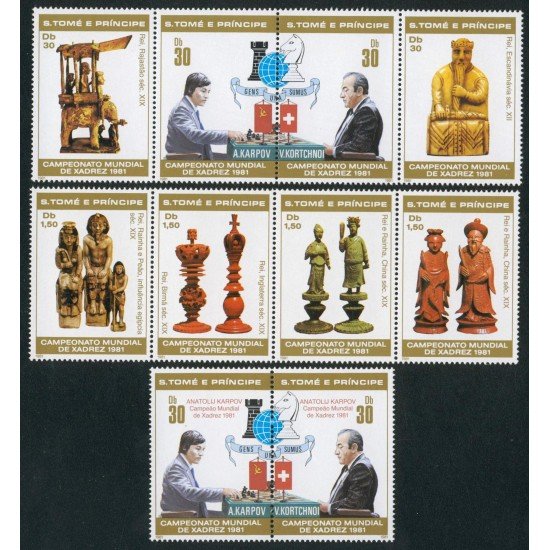 AJZ1 Santo Tomé  Nº 638/45 703/10  2001 Ajedrez MNH