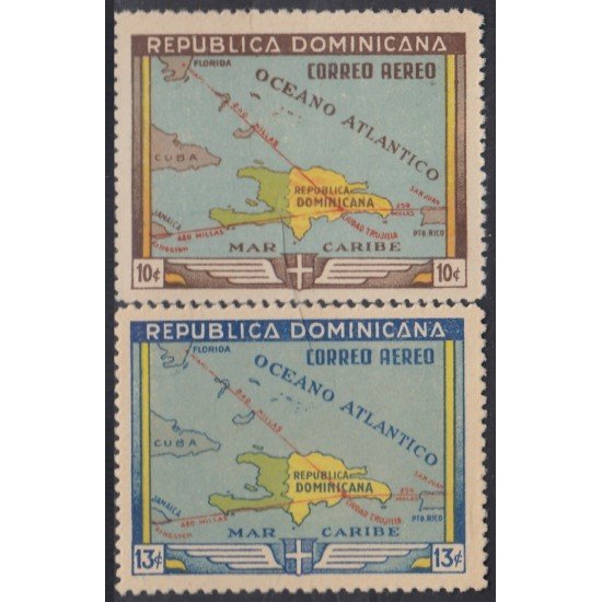 Rep. Dominicana A- 67/68 1946 Mapa República Dominicana MNH Rep. Dominicana A- 67/68 1946 Mapa República Dominicana MNH