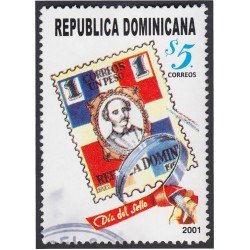 Rep. Dominicana 1468 2001 Día del sello Un peso usados Rep. Dominicana 1468 2001 Día del sello Un peso usados