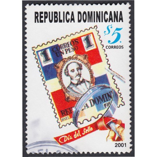 Rep. Dominicana 1468 2001 Día del sello Un peso usados Rep. Dominicana 1468 2001 Día del sello Un peso usados
