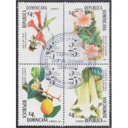 Rep. Dominicana 1456/59 2001 Jardín Botánico Nacional Flores Flowers usados Rep. Dominicana 1456/59 2001 Jardín Botánico Nacional Flores Flowers usados