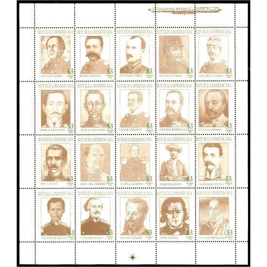 Rep. Dominicana 1329/48 1998 Héroes dominicanos Retratos MNH