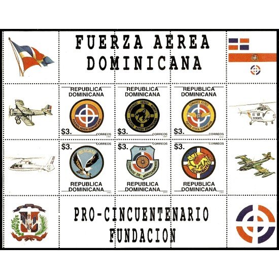 Rep. Dominicana 1296/01 1997 Fuerza Aérea Dominicana Aviones MNH