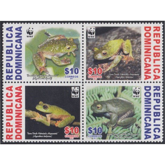 Rep. Dominicana 1648/51 2011 Rana anfibio MNH Rep. Dominicana 1648/51 2011 Rana anfibio MNH