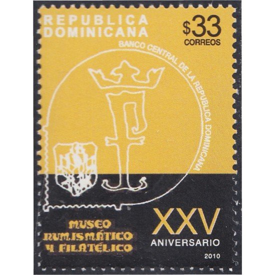 Rep. Dominicana 1606 2010 XXV Aniversario del Museo Numismático y Filatélico MNH Rep. Dominicana 1606 2010 XXV Aniversario del Museo Numismático y Filatélico MNH