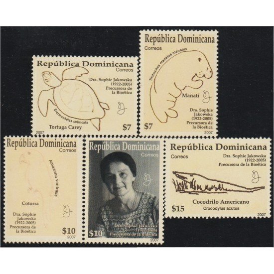 Rep. Dominicana 1530/34 2007 Dra. Sophie Jakowska MNH Rep. Dominicana 1530/34 2007 Dra. Sophie Jakowska MNH