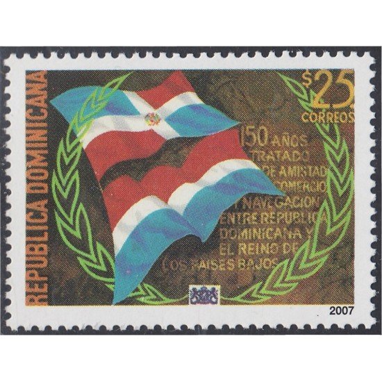 Rep. Dominicana 1526 2007 Relaciones de amistad y comercio entre Dominicana y Países Bajos MNH Rep. Dominicana 1526 2007 Relaciones de amistad y comercio entre Dominicana y Países Bajos MNH
