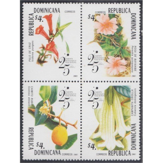 Rep. Dominicana 1456/59 2001 Jardín Botánico Nacional Flores Flowers MNH Rep. Dominicana 1456/59 2001 Jardín Botánico Nacional Flores Flowers MNH