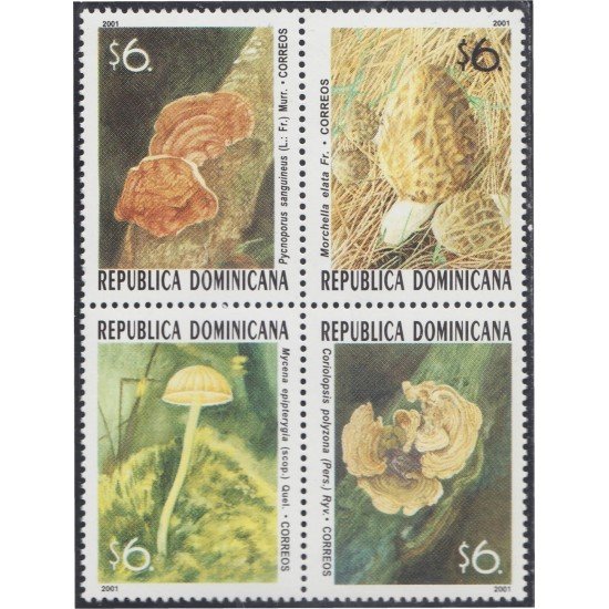 Rep. Dominicana 1452/55 2001 Flora Champiñones MNH Rep. Dominicana 1452/55 2001 Flora Champiñones MNH