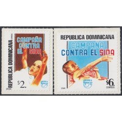 Rep. Dominicana 1449/50 2000 América Upaep Campaña contra El Sida MNH Rep. Dominicana 1449/50 2000 América Upaep Campaña contra El Sida MNH