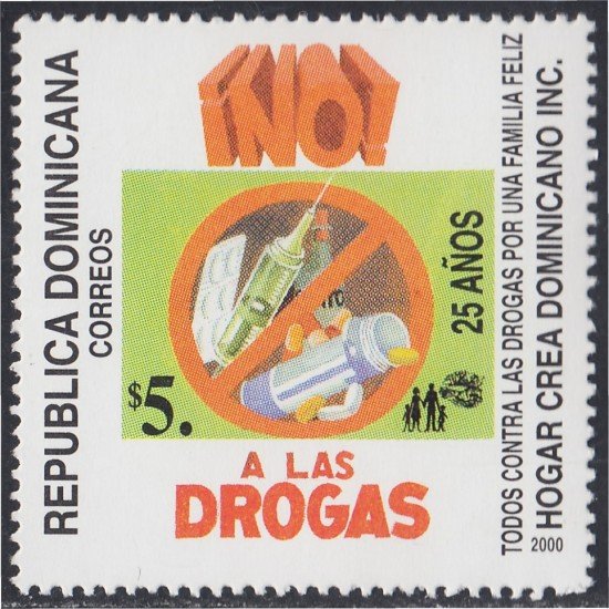 Rep. Dominicana 1418 2000 Campaña contra las Drogas MNH Rep. Dominicana 1418 2000 Campaña contra las Drogas MNH