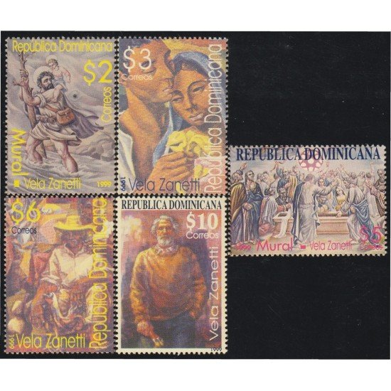 Rep. Dominicana 1383/87 1999 Pinturas de Vela Zanetti MNH Rep. Dominicana 1383/87 1999 Pinturas de Vela Zanetti MNH
