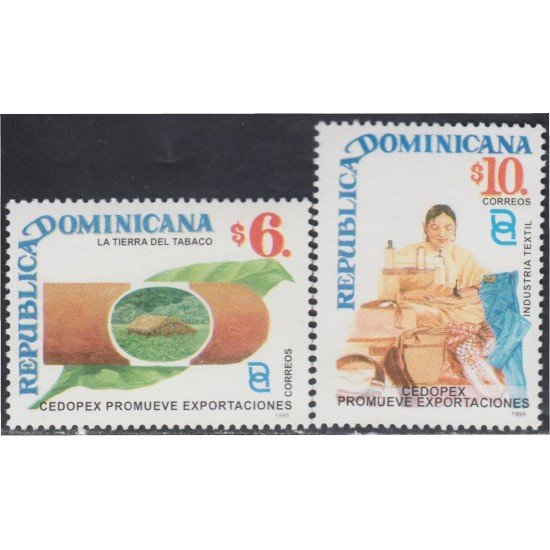 Rep. Dominicana 1361/62 1999 Tierra de tabaco e industria textil MNH Rep. Dominicana 1361/62 1999 Tierra de tabaco e industria textil MNH