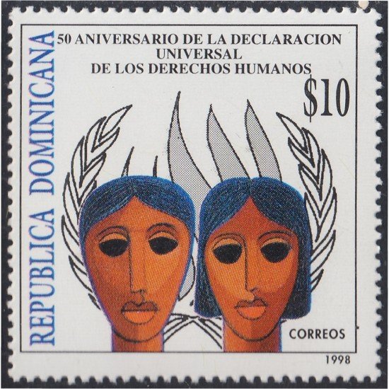 Rep. Dominicana 1354 1998 50 Años de la declaración universal de los Derechos Humanos MNH Rep. Dominicana 1354 1998 50 Años de la declaración universal de los Derechos Humanos MNH
