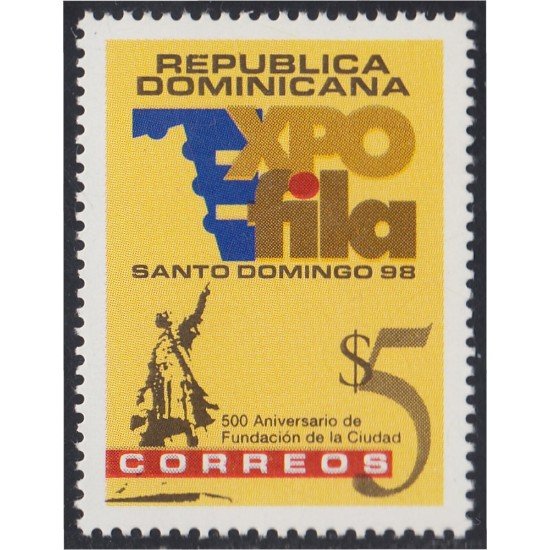 Rep. Dominicana 1328 1998 Expofila 500 Años de la fundación de Santo Domingo MNH Rep. Dominicana 1328 1998 Expofila 500 Años de la fundación de Santo Domingo MNH