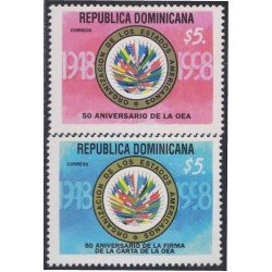 Rep. Dominicana 1305/06 1998 50 Aniversario de la firma de la carta de la OEA MNH Rep. Dominicana 1305/06 1998 50 Aniversario de la firma de la carta de la OEA MNH