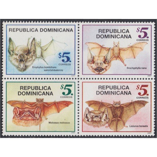 Rep. Dominicana 1290/93 1997 Murciélagos Variedades MNH Rep. Dominicana 1290/93 1997 Murciélagos Variedades MNH