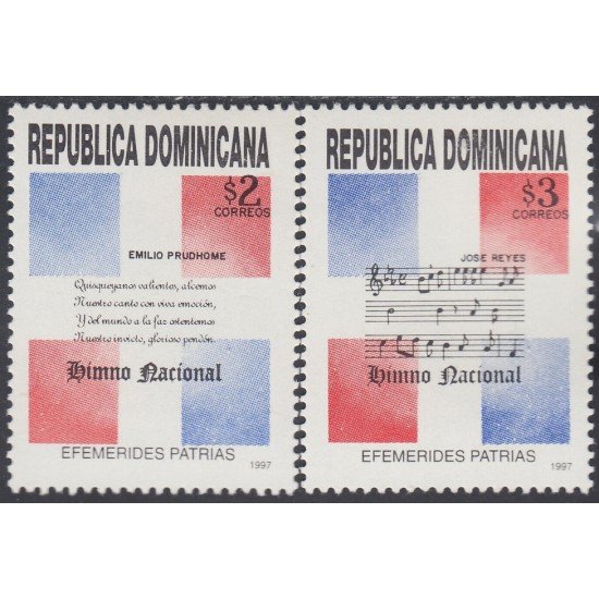 Rep. Dominicana 1272/73 1997 Efemérides Patrias Himno Nacional MNH Rep. Dominicana 1272/73 1997 Efemérides Patrias Himno Nacional MNH