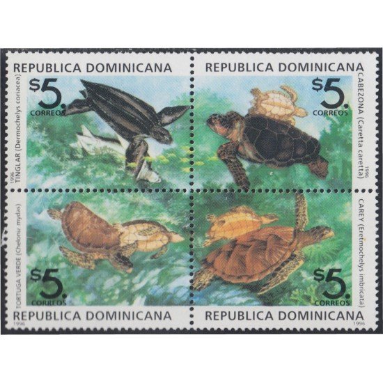 Rep. Dominicana 1244/47 1996 Fauna Marina Galápagos MNH Rep. Dominicana 1244/47 1996 Fauna Marina Galápagos MNH
