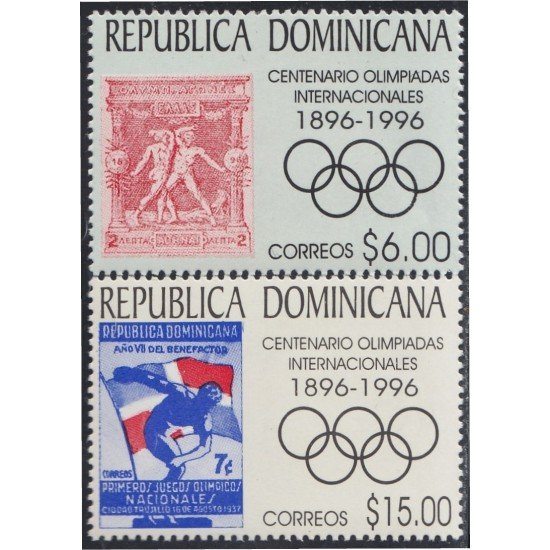Rep. Dominicana 1225/26 1996 Centenario Olimpiadas Internacionales MNH Rep. Dominicana 1225/26 1996 Centenario Olimpiadas Internacionales MNH