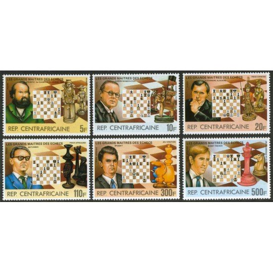 AJZ1Rep.Centroafricana  Nº 573/6 + A-280/1 907/12  1983 Ajedrez MNH