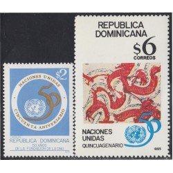 Rep. Dominicana 1190/91 1995 50 Años de la Fundación de la ONU MNH Rep. Dominicana 1190/91 1995 50 Años de la Fundación de la ONU MNH