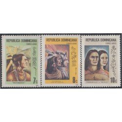 Rep. Dominicana A- 276/78 1975 Jefes de tribus tainas MNH