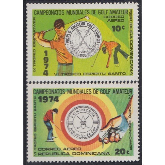 Rep. Dominicana A- 268/69 1974 Campeonatos mundiales de Golf Amateur MNH