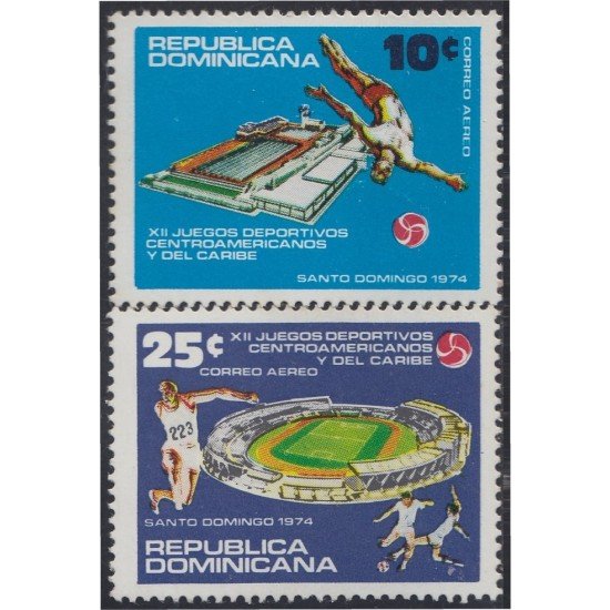 Rep. Dominicana A- 259/60 1974 XII Juegos deportivos Centroamericanos y del Caribe MNH Rep. Dominicana A- 259/60 1974 XII Juegos deportivos Centroamericanos y del Caribe MNH