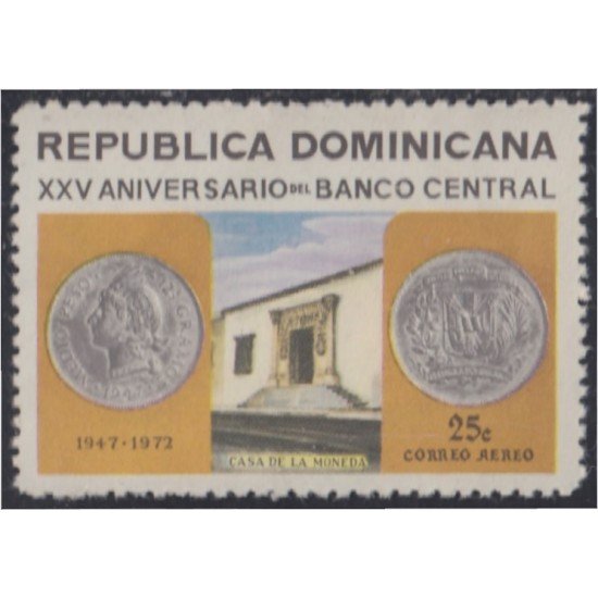 Rep. Dominicana A- 241 1972 XXV Aniversario del Banco Central Casa de la moneda MNH Rep. Dominicana A- 241 1972 XXV Aniversario del Banco Central Casa de la moneda MNH
