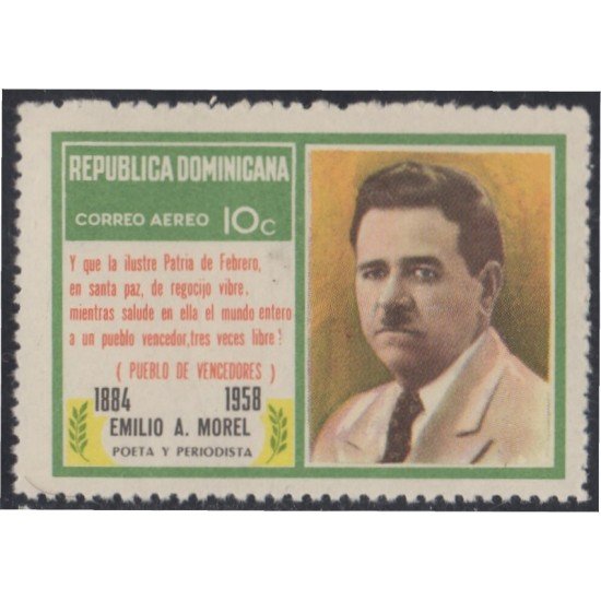Rep. Dominicana A- 240 1972 Emilo A. Morel Poeta y Periodista MNH Rep. Dominicana A- 240 1972 Emilo A. Morel Poeta y Periodista MNH