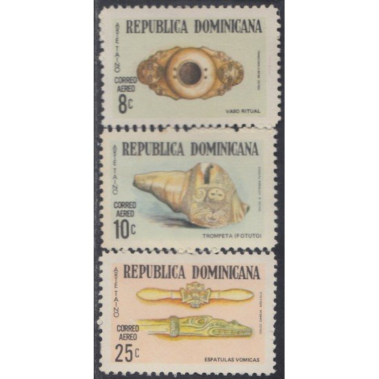 Rep. Dominicana A- 232/34 1972 Arte Taíno Vaso Trompeta Espátulas MNH Rep. Dominicana A- 232/34 1972 Arte Taíno Vaso Trompeta Espátulas MNH