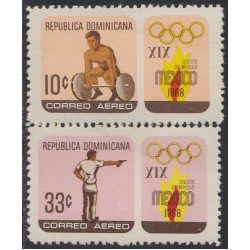 Rep. Dominicana A- 200AB 1969 XIX Juegos olímpicos México 1968 Pesas Tiro MNH Rep. Dominicana A- 200AB 1969 XIX Juegos olímpicos México 1968 Pesas Tiro MNH