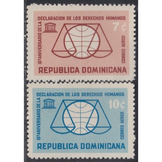 Rep. Dominicana A- 166/67 1963 15 Aniversario de la Declaración de los Derechos Humanos MNH Rep. Dominicana A- 166/67 1963 15 Aniversario de la Declaración de los Derechos Humanos MNH