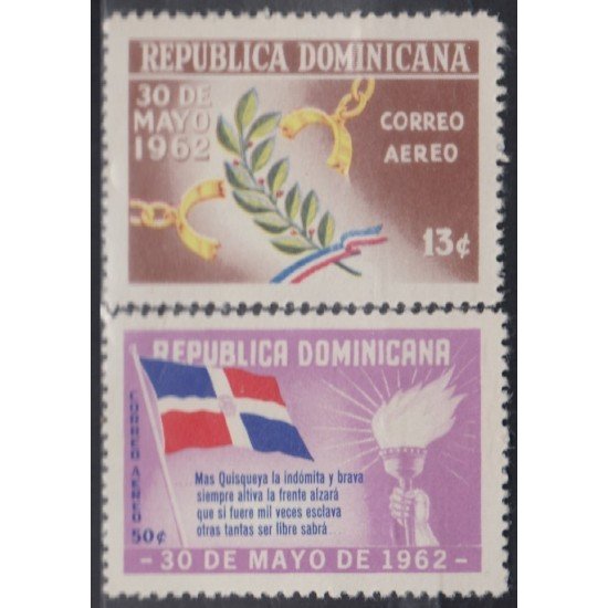 Rep. Dominicana A- 158/59 1962 30 de mayo de 1962 MNH