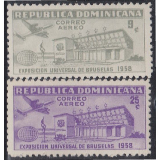 Rep. Dominicana A- 132/33 1958 Exposición Universal de Bruselas MNH