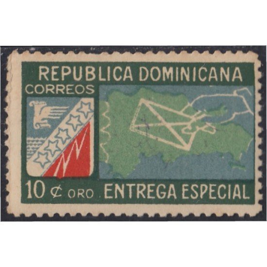 Rep. Dominicana Urgentes 6 1950 Entrega especial Escudo emblemático de comunicaciones MNH Rep. Dominicana Urgentes 6 1950 Entrega especial Escudo emblemático de comunicaciones MNH