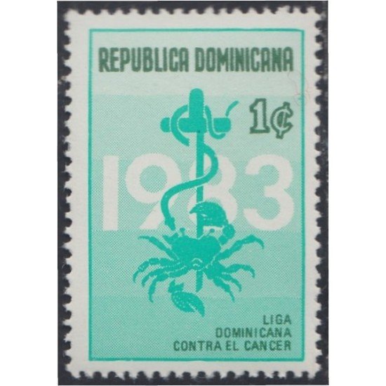 Rep. Dominicana Beneficencia 64 1983 Liga dominicana contra el cáncer MNH Rep. Dominicana Beneficencia 64 1983 Liga dominicana contra el cáncer MNH