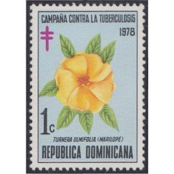 Rep. Dominicana Beneficencia 55 1978 Campaña antituberculosa Flores flowers MNH Rep. Dominicana Beneficencia 55 1978 Campaña antituberculosa Flores flowers MNH