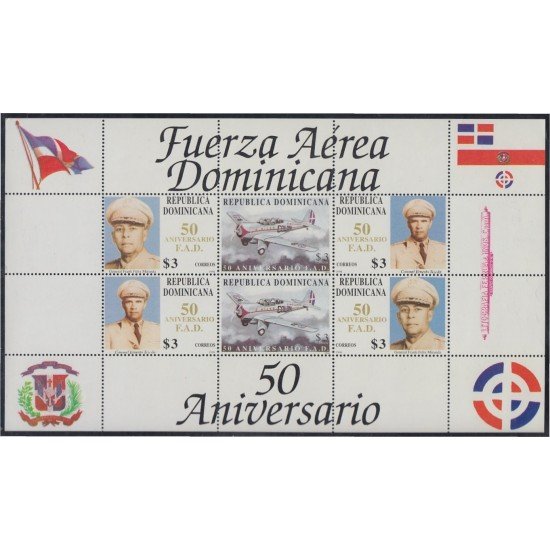 Rep. Dominicana HB 47 1998 50 Aniversario de la fuerza aérea dominicana MNH