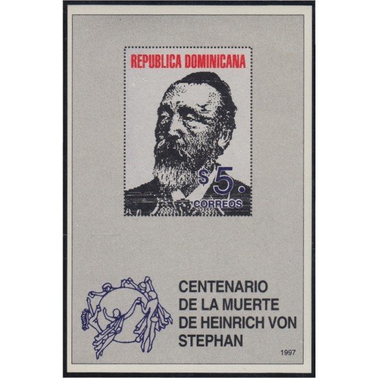 Rep. Dominicana HB 46 1997 Heinrich Von Stephan MNH Rep. Dominicana HB 46 1997 Heinrich Von Stephan MNH