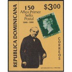 Rep. Dominicana HB 40 1990 150 años del primer sello postal Sir Rowland Hill MNH Rep. Dominicana HB 40 1990 150 años del primer sello postal Sir Rowland Hill MNH