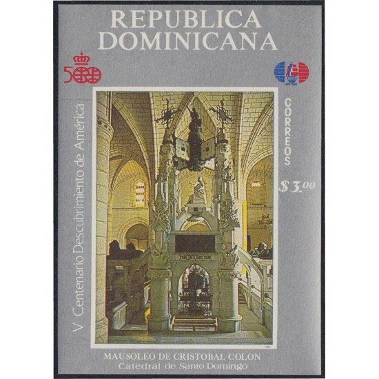 Rep. Dominicana HB 39A 1988 Mausoleo de Cristóbal Colón MNH Rep. Dominicana HB 39A 1988 Mausoleo de Cristóbal Colón MNH