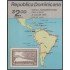 Rep. Dominicana HB 39 1987 Vuelo panamericano Ruta Mapa MNH
