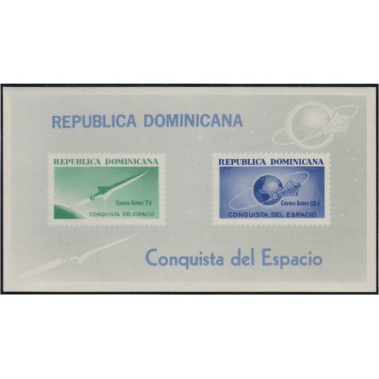 Rep. Dominicana HB 30 1964 CampañConquista del espacio cohete satélite MNH