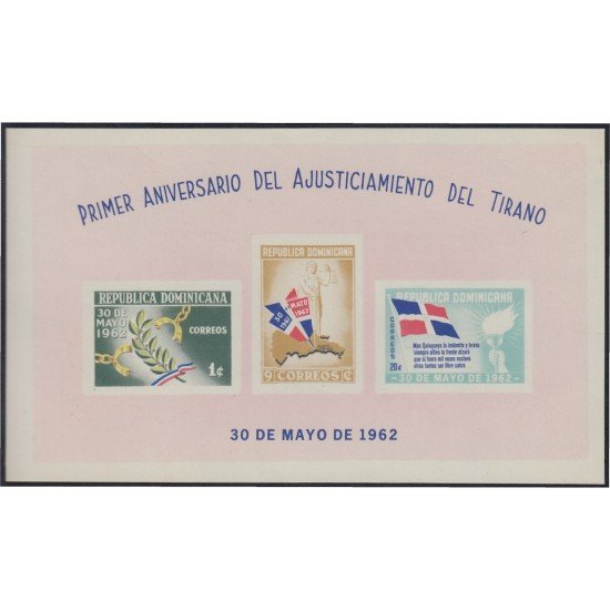 Rep. Dominicana HB 26 1962 30 mayo 1962 Ajusticiamiento del tirano MNH Rep. Dominicana HB 26 1962 30 mayo 1962 Ajusticiamiento del tirano MNH