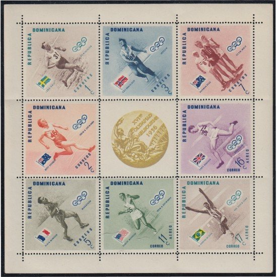 Rep. Dominicana HB 7A 1957 Olimpiadas Atletismo Modalidades MNH Rep. Dominicana HB 7A 1957 Olimpiadas Atletismo Modalidades MNH