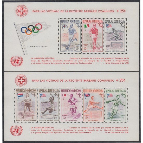 Rep. Dominicana HB 5/6 1957 Olimpiadas Atletismo Modalidades MNH Rep. Dominicana HB 5/6 1957 Olimpiadas Atletismo Modalidades MNH