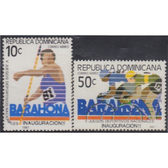 Rep. Dominicana A- 392/93 1981 V Juegos deportivos nacionales Barahona MNH Rep. Dominicana A- 392/93 1981 V Juegos deportivos nacionales Barahona MNH